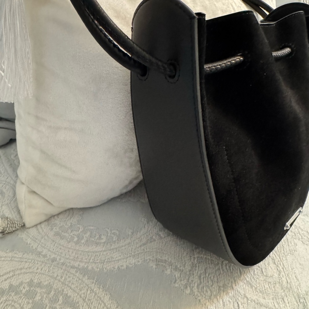 Rebecca Minkoff Suede Black Lulu Crossbody Bag - Picture 4 of 14
